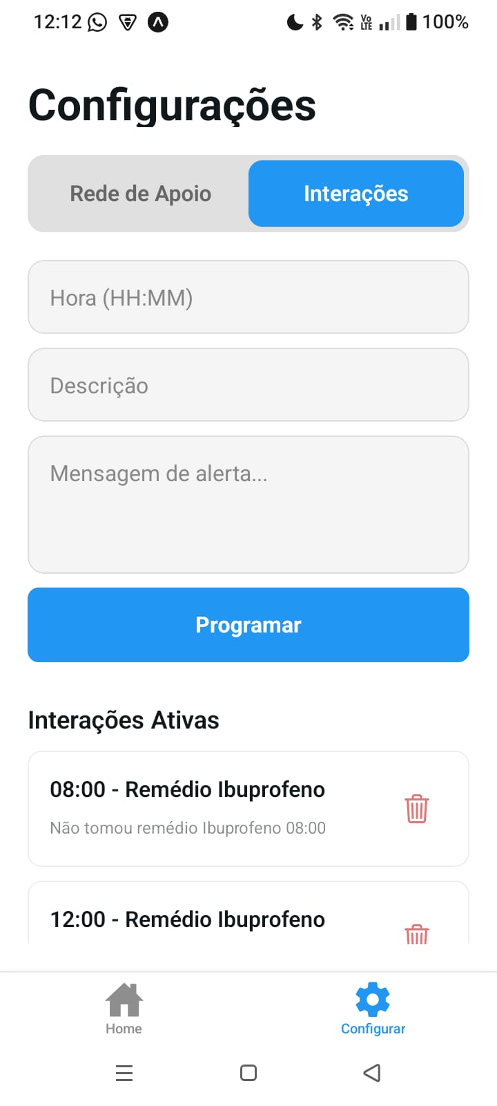 Configuração de Interações